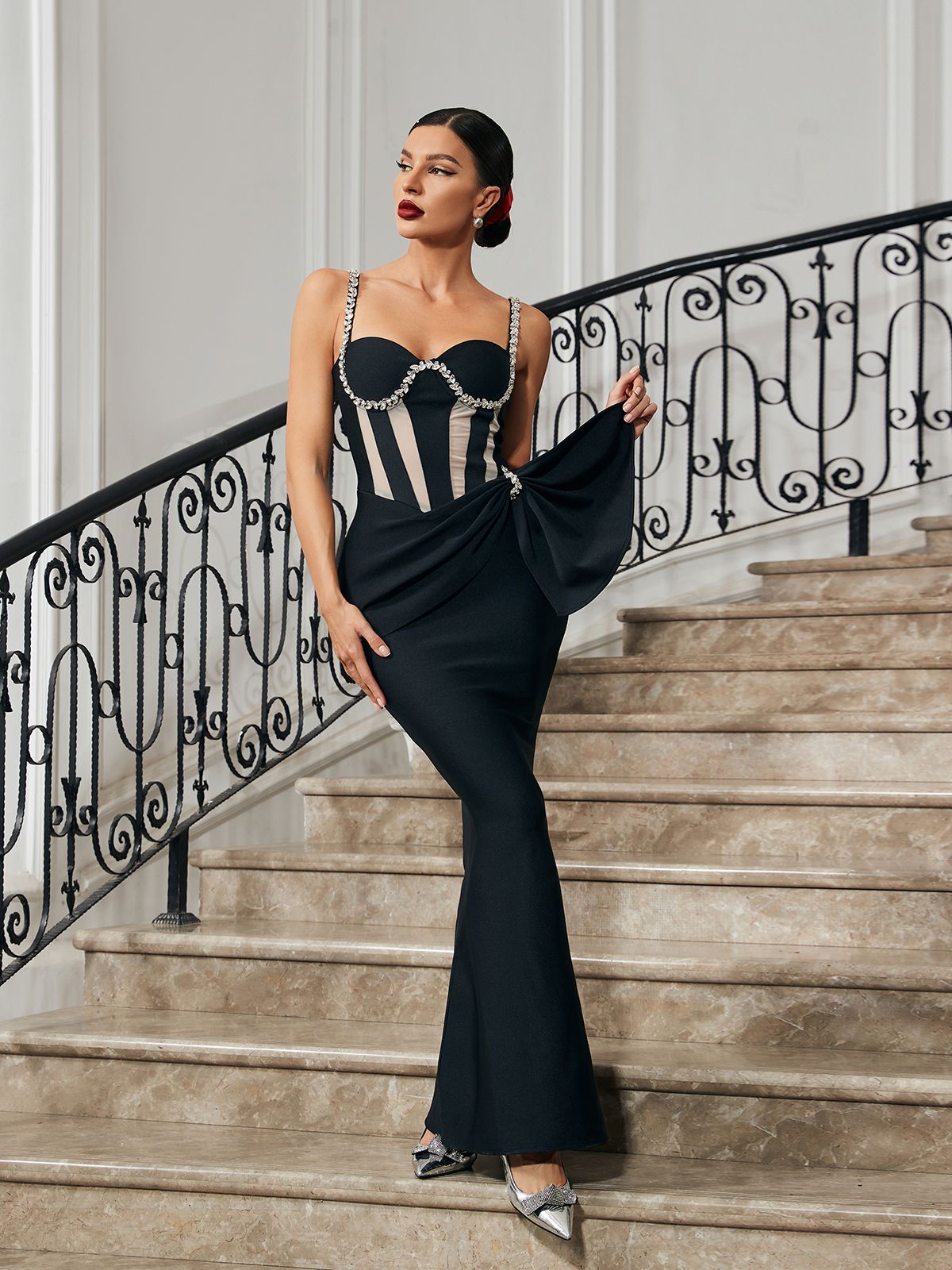 Aroa Crystal Mermaid Bandage Dress