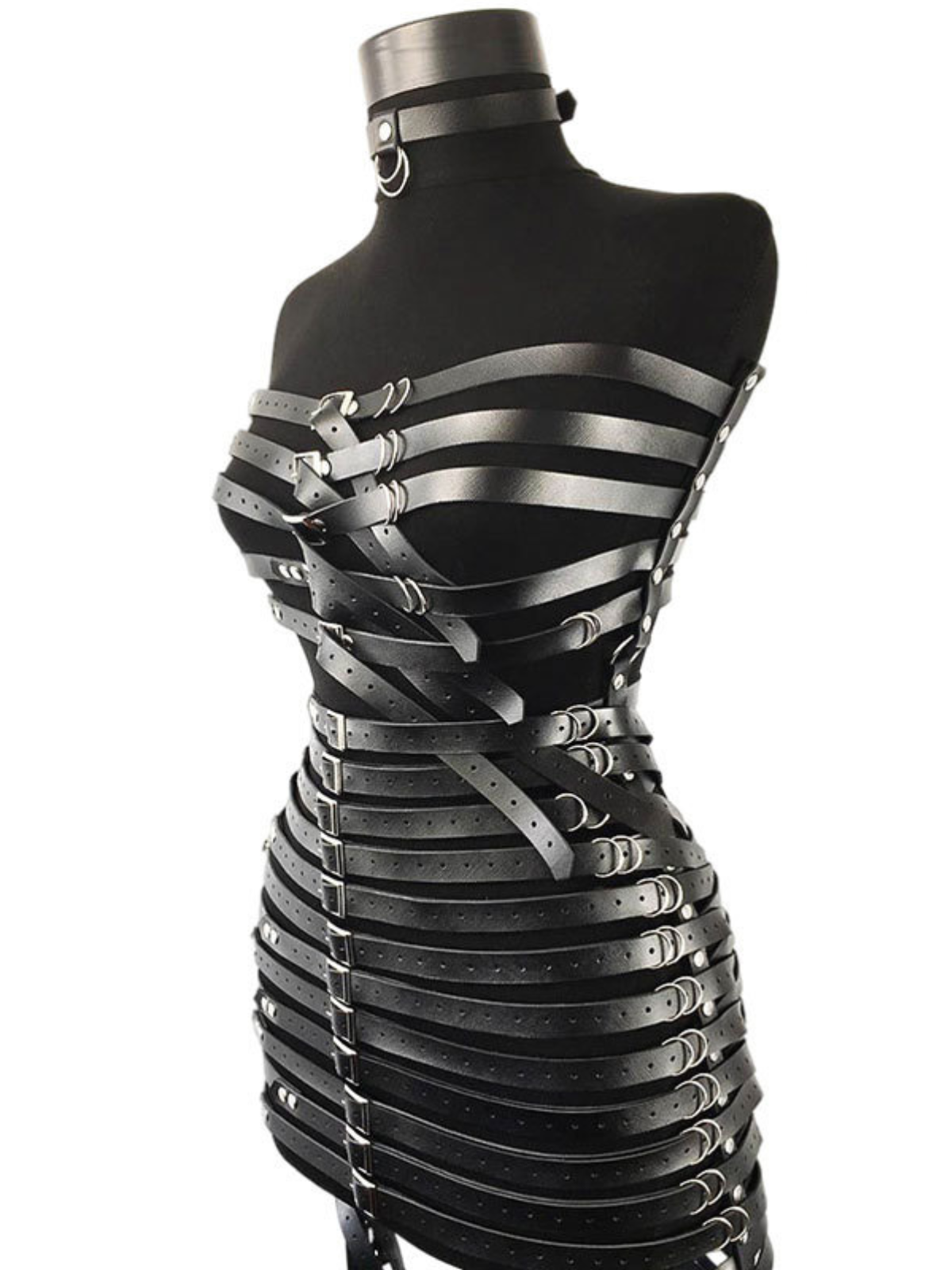 Bexlen Strapless Leather Mini Dress With Choker