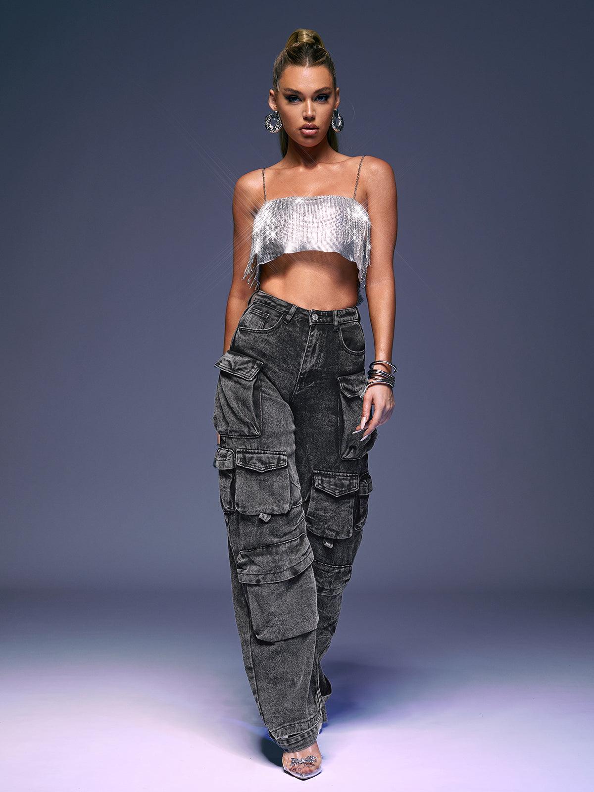 Giulia Denim Pants In Grey