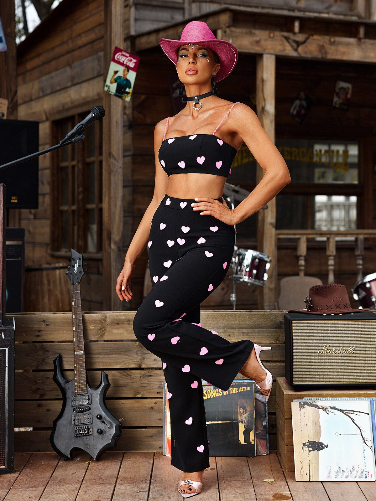 Harini Chain Heart Pants Set