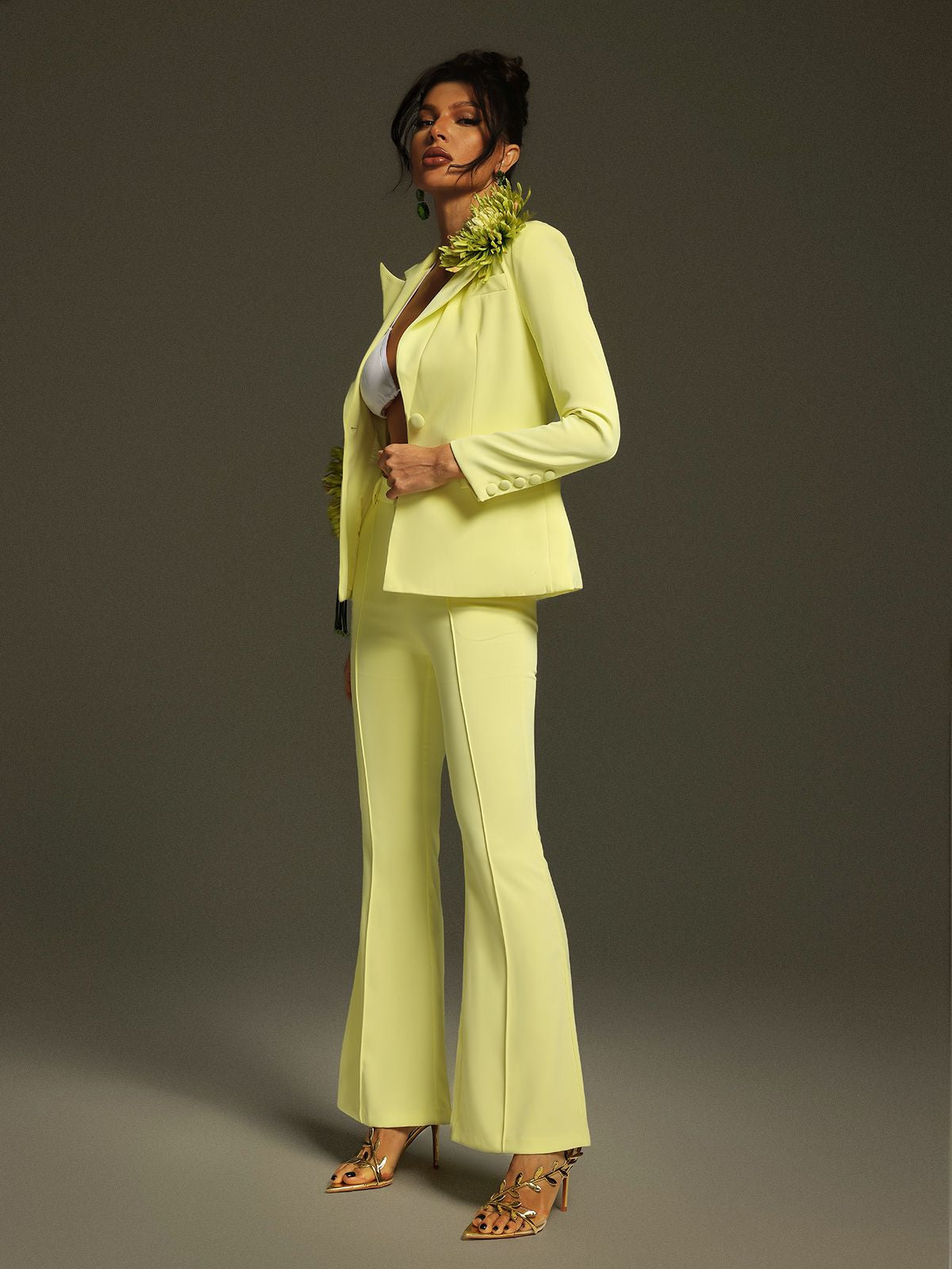Jamaun Long Sleeve Flower Blazer Set