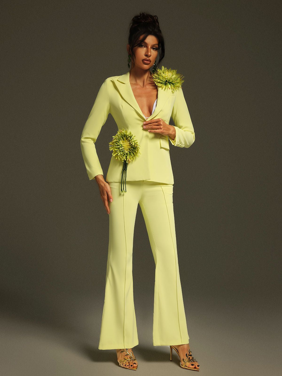 Jamaun Long Sleeve Flower Blazer Set