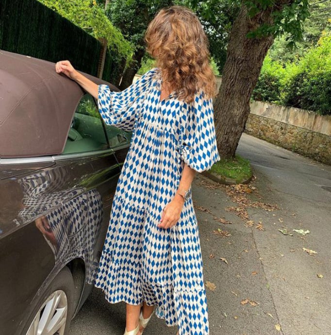 🌸Elegant Puff Sleeve Floral Boho Maxi Dress