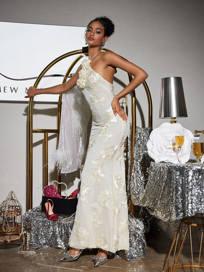 Aedin Halterneck Flower Maxi Dress