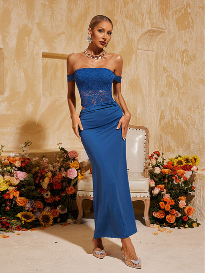Aelorin Off Shoulder Lace Midi Dress