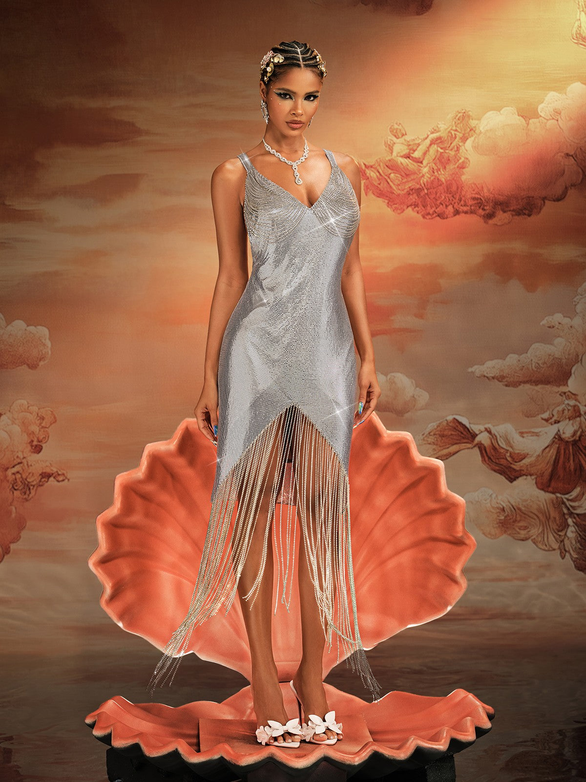 Aithley Chain Fringe Chainmail Dress