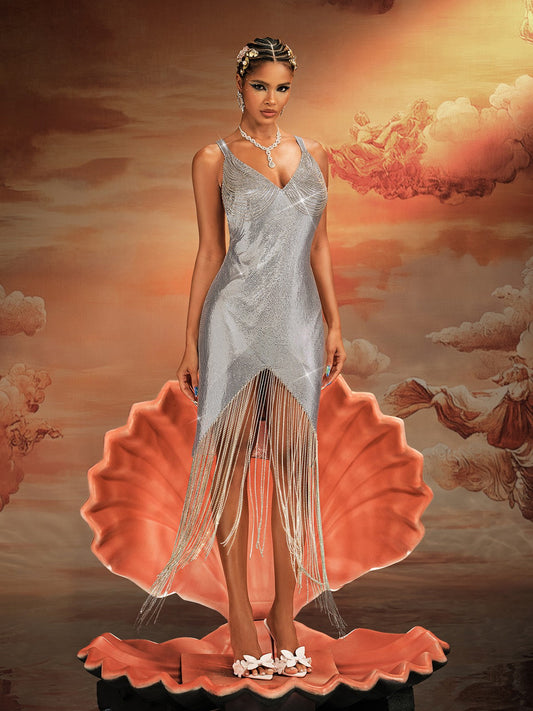 Aithley Chain Fringe Chainmail Dress