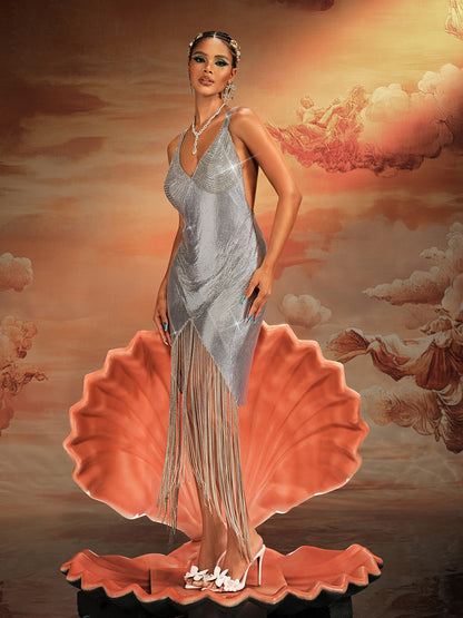 Aithley Chain Fringe Chainmail Dress
