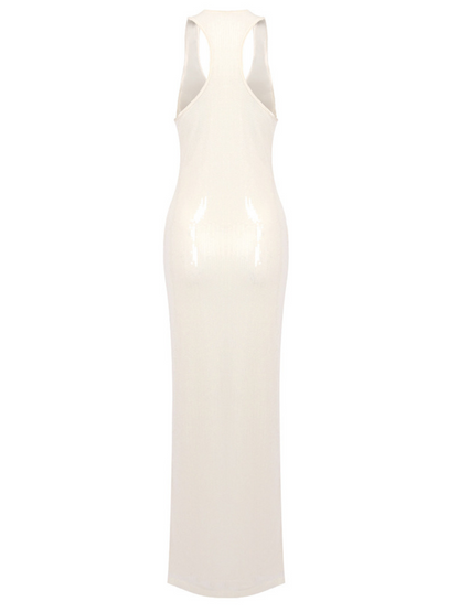 Akanji Plunge Neck Sequin Maxi Dress