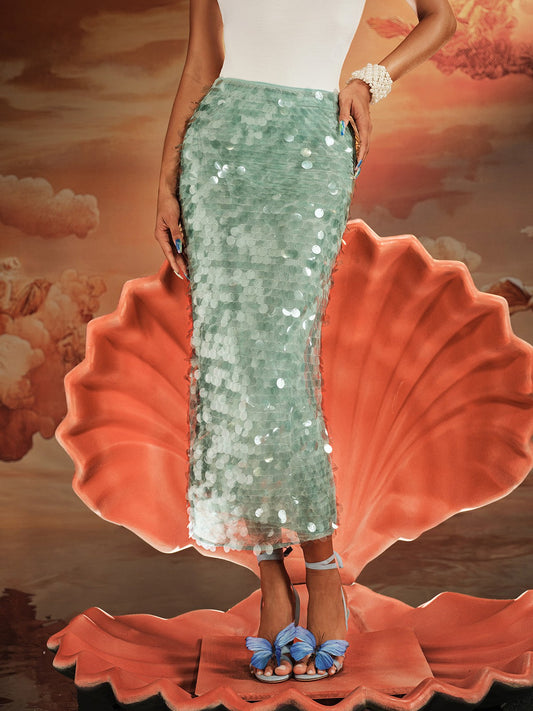 Akeem Sequin Mermaid Scale Skirt