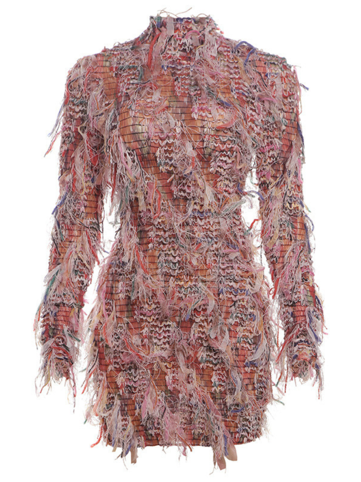 Archki Long Sleeve Fringe Mini Dress