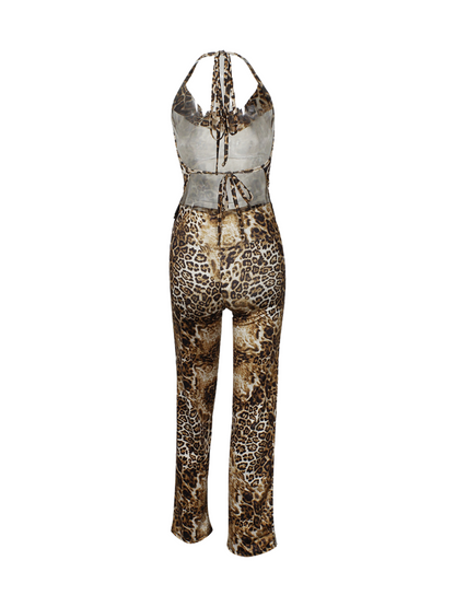 Arixan Backless Leopard Pants Set