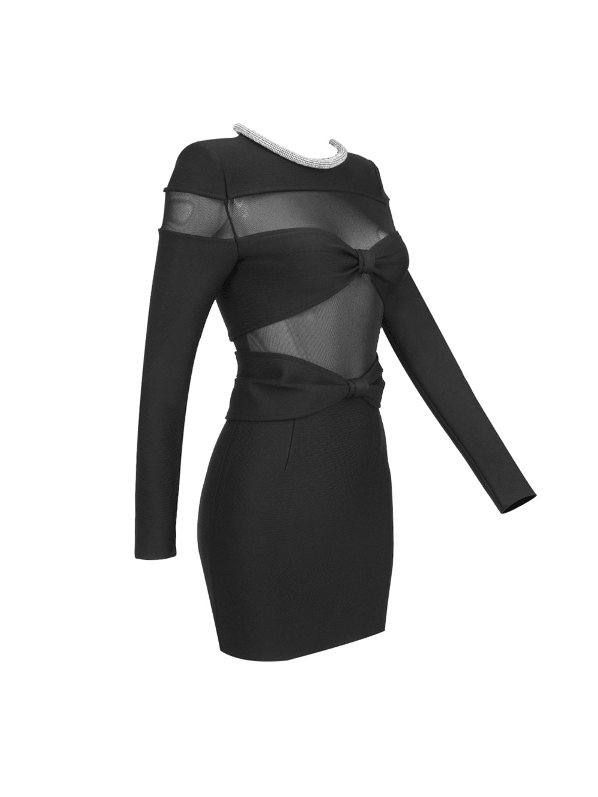 Arley Long Sleeve Crystal Mini Dress
