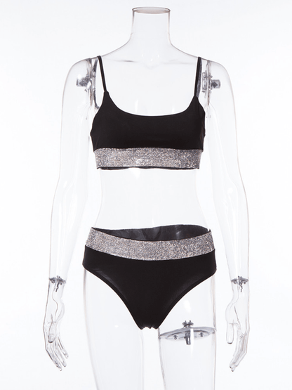Azriel Rhinestone Bikini Two Piece Set