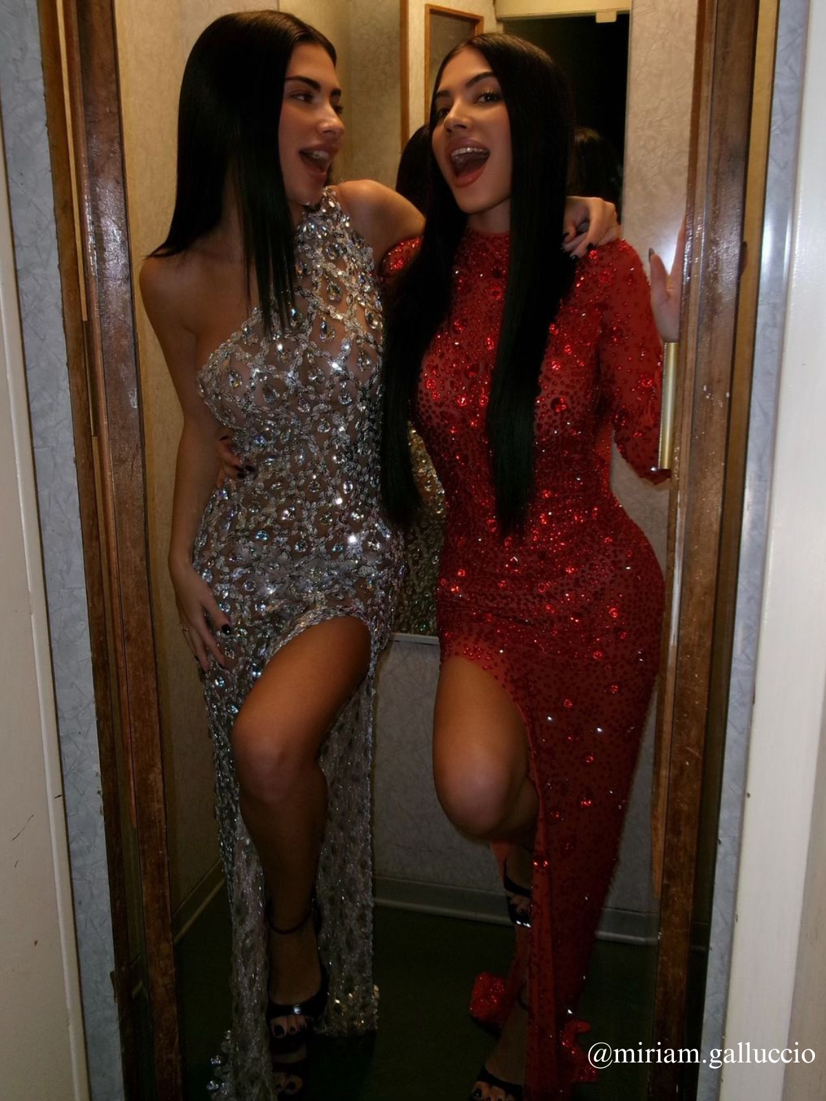 Demi Long Sleeve Rhinestone Maxi Dress