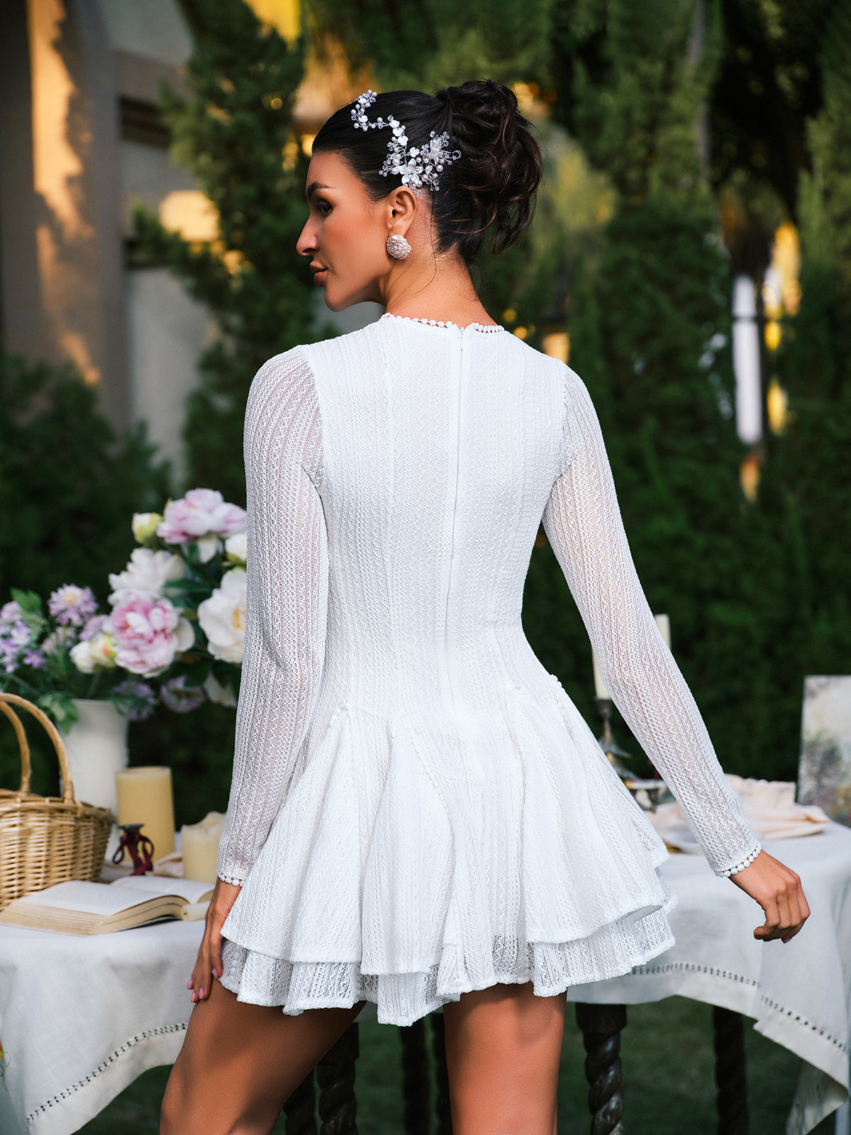 Edyta Long Sleeve Ruffle Mini Dress