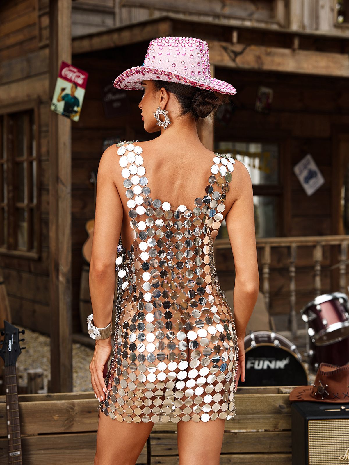 Garvie Sleeveless Chainmail Mini Dress