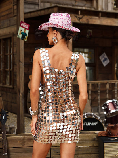 Garvie Sleeveless Chainmail Mini Dress