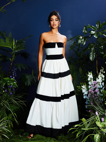 Quynh Strapless Bow Maxi Dress