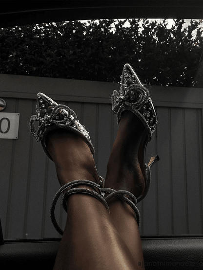 Reyna Bow Embellished Heels