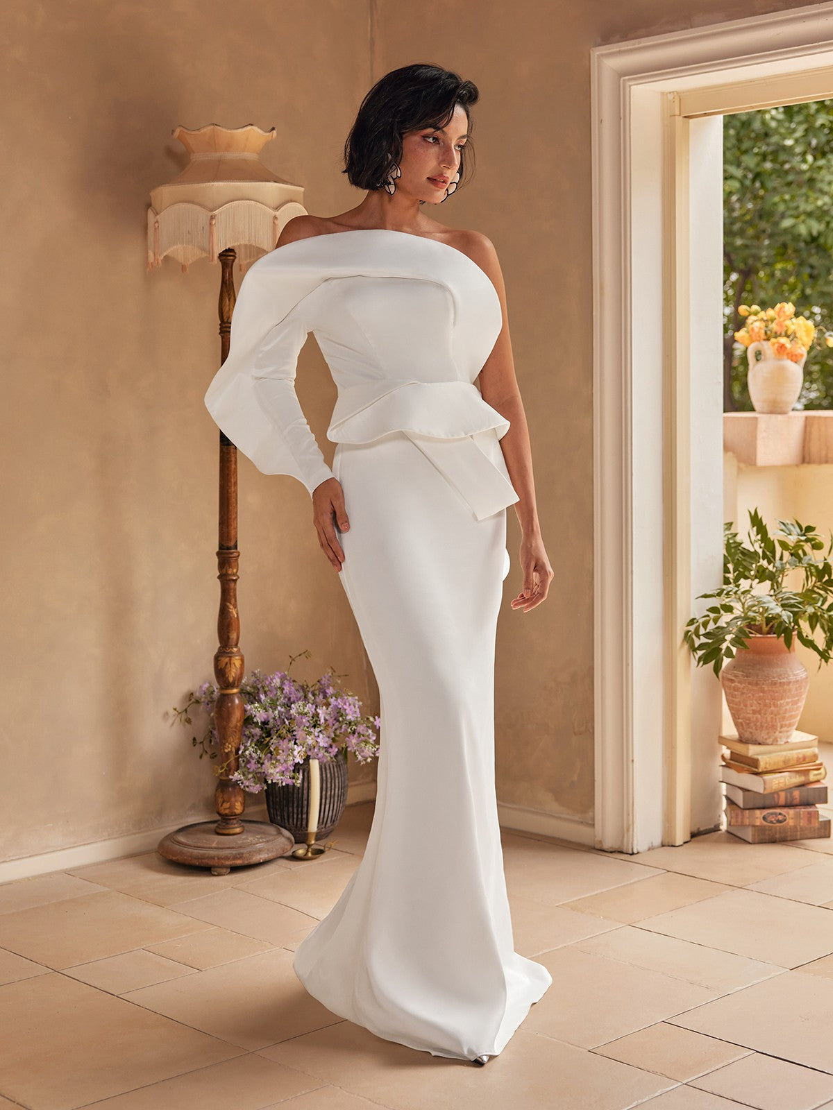Sylwia One Shoulder Satin Maxi Dress