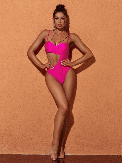 Codi Cutout One Piece Swimsuit In Hot Pink