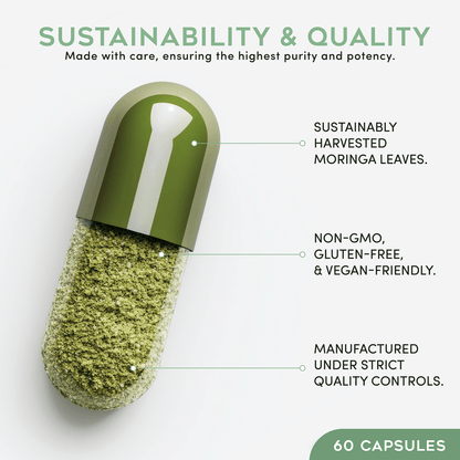 Pure Moringa Powder Capsules